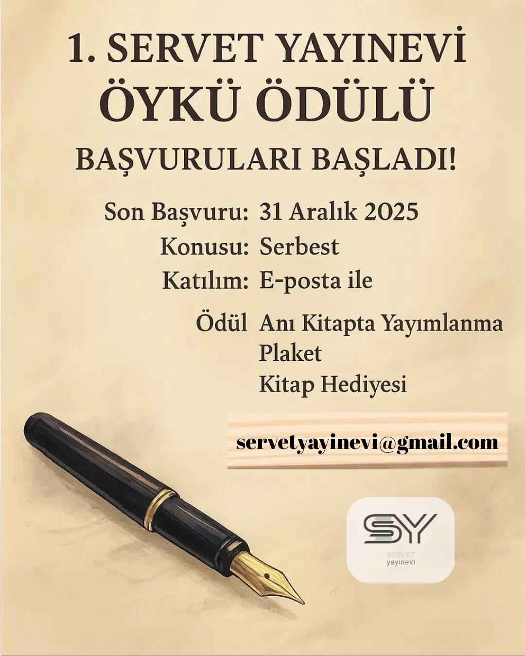 1. Servet Yayınevi Öykü Ödülü Yarışması