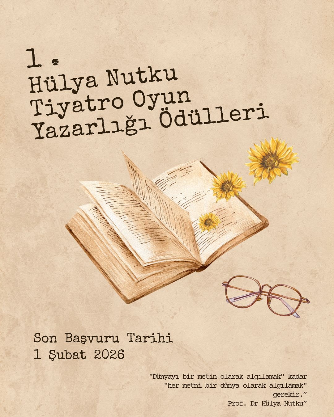 1. Hülya Nutku Tiyatro Oyun Yazarlığı Ödülleri