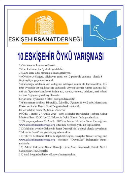 10. Eskişehir Öykü Yarışması