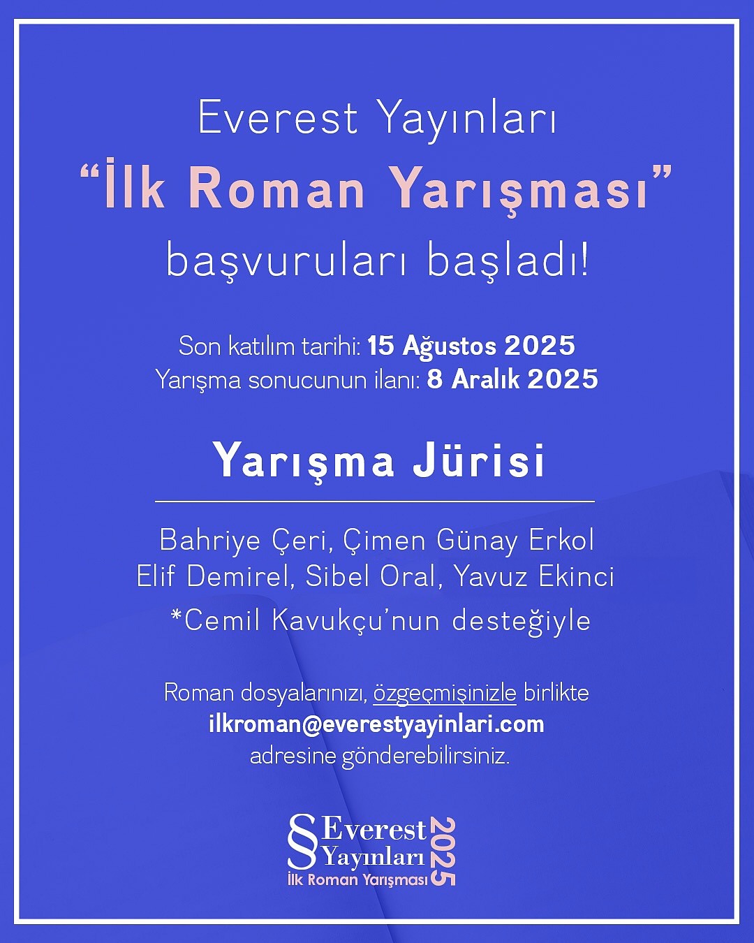 Everest Yayınları İlk Roman Yarışması 2025