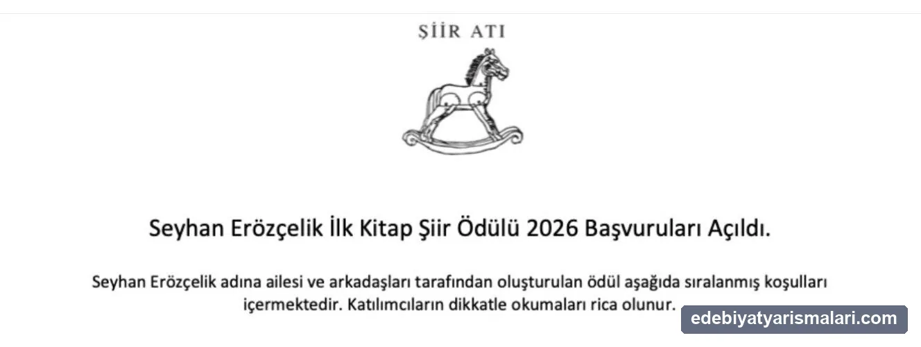 Seyhan Erözçelik İlk Kitap Şiir Ödülü duyuru görseli