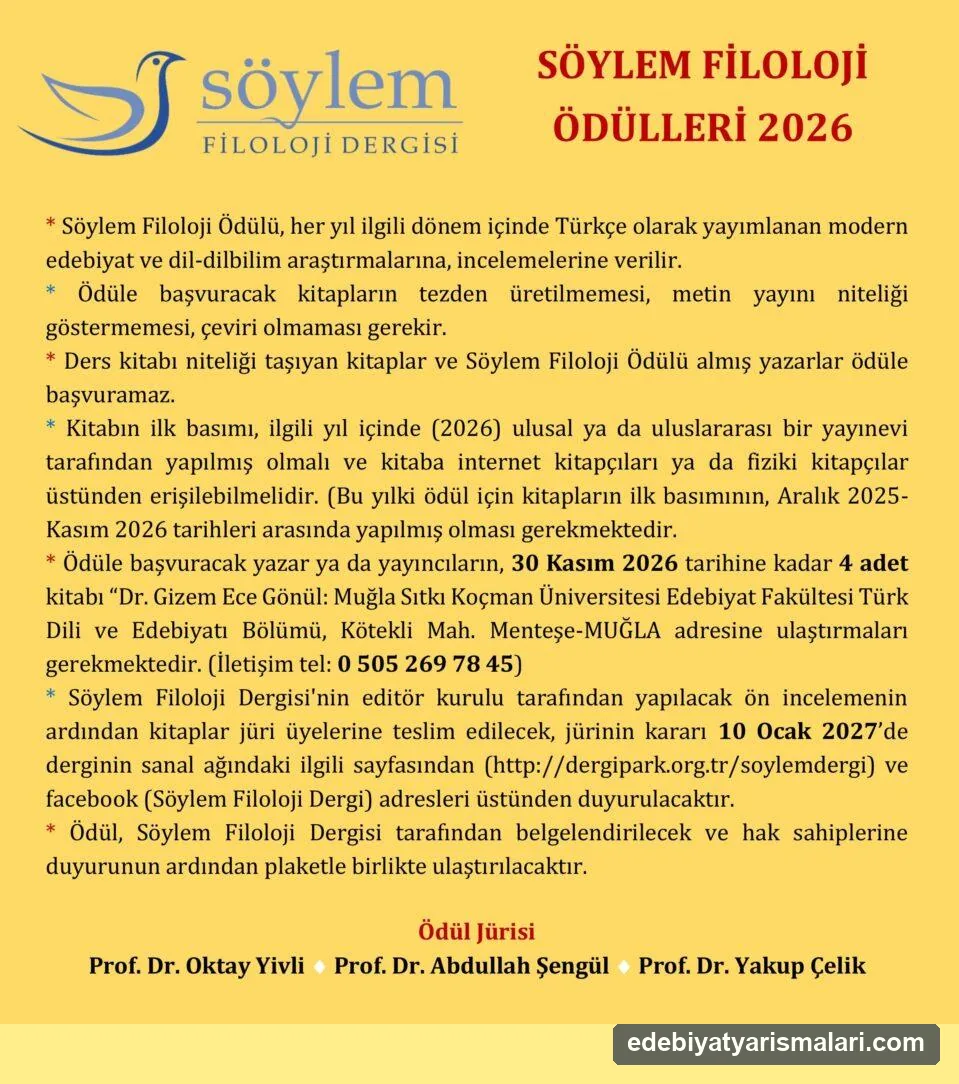 Söylem Filoloji Ödülü duyuru görseli
