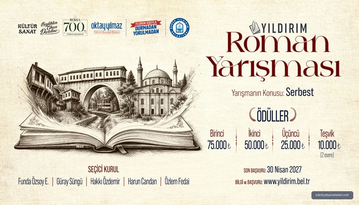 Yıldırım Roman Yarışması duyuru görseli