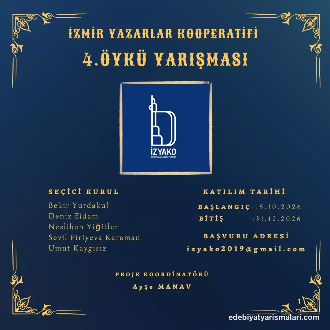 İzmir Yazarlar Kooperatifi Öykü Yarışması duyuru görseli