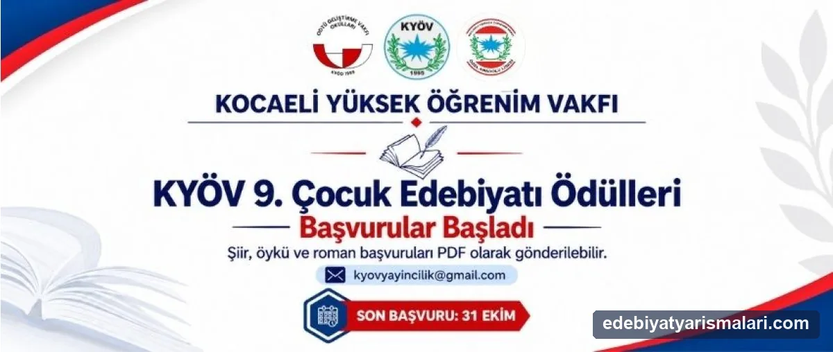 Kocaeli Yüksek Öğrenim Vakfı (KYÖV) Çocuk Edebiyatı Ödülleri duyuru görseli