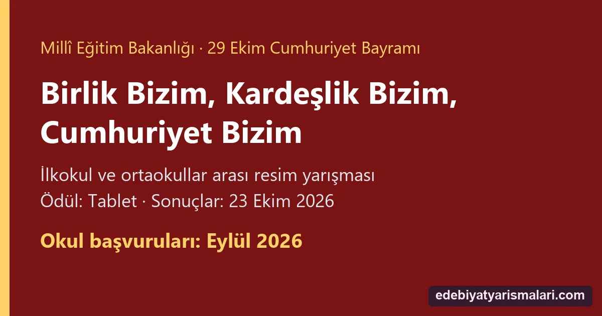 MEB 29 Ekim Cumhuriyet Bayramı Resim Yarışması duyuru görseli