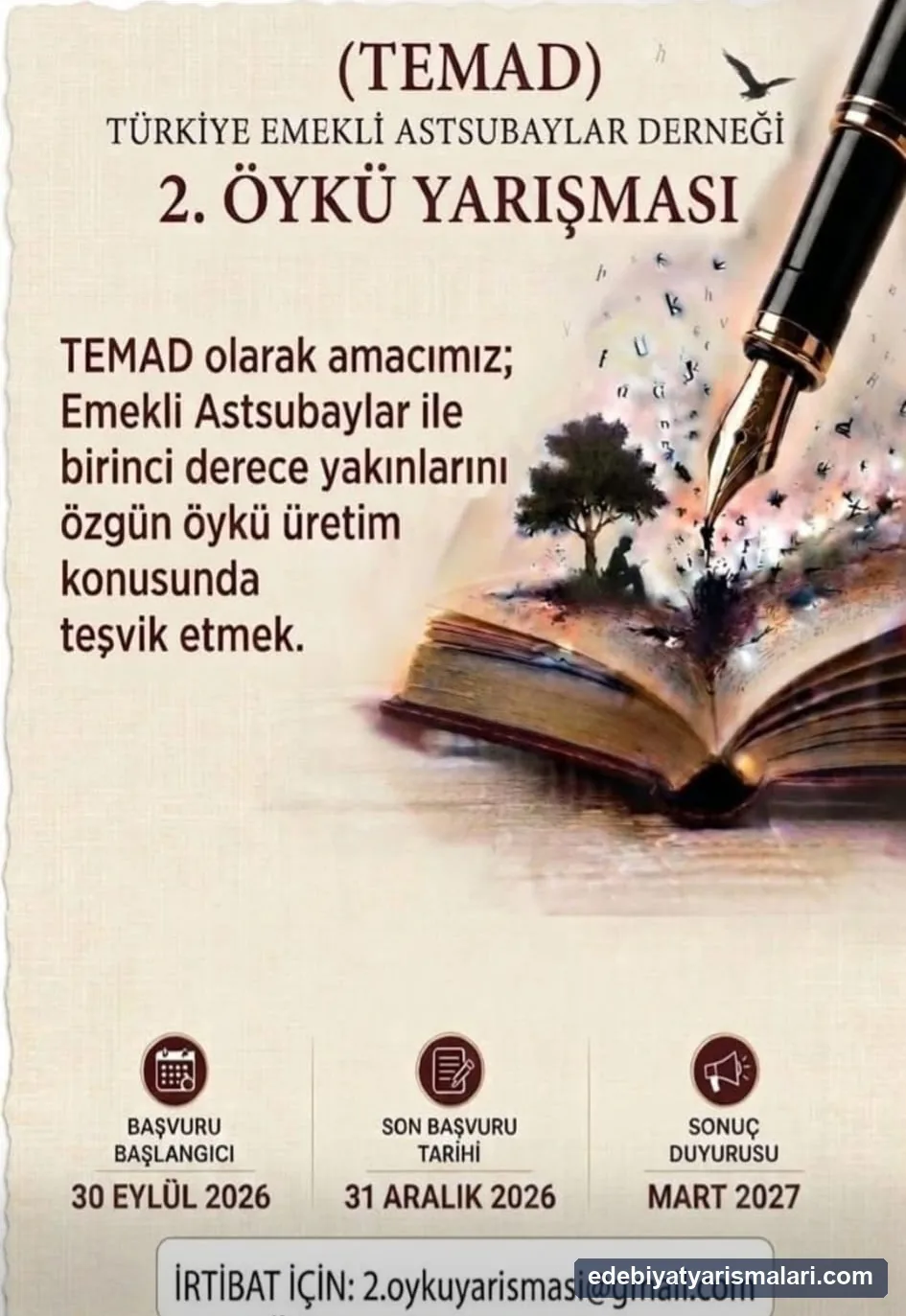 TEMAD 2. Öykü Yarışması duyuru görseli