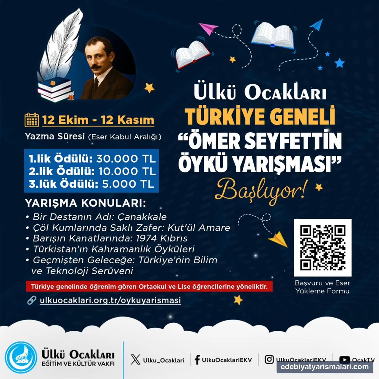 Ülkü Ocakları Ömer Seyfettin Öykü Yarışması duyuru görseli