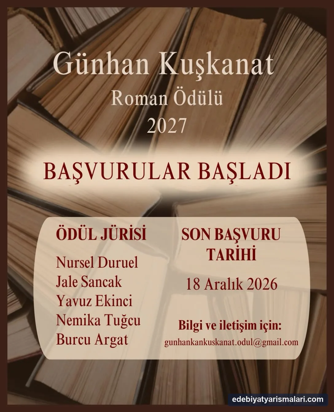 Günhan Kuşkanat Roman Ödülü duyuru görseli