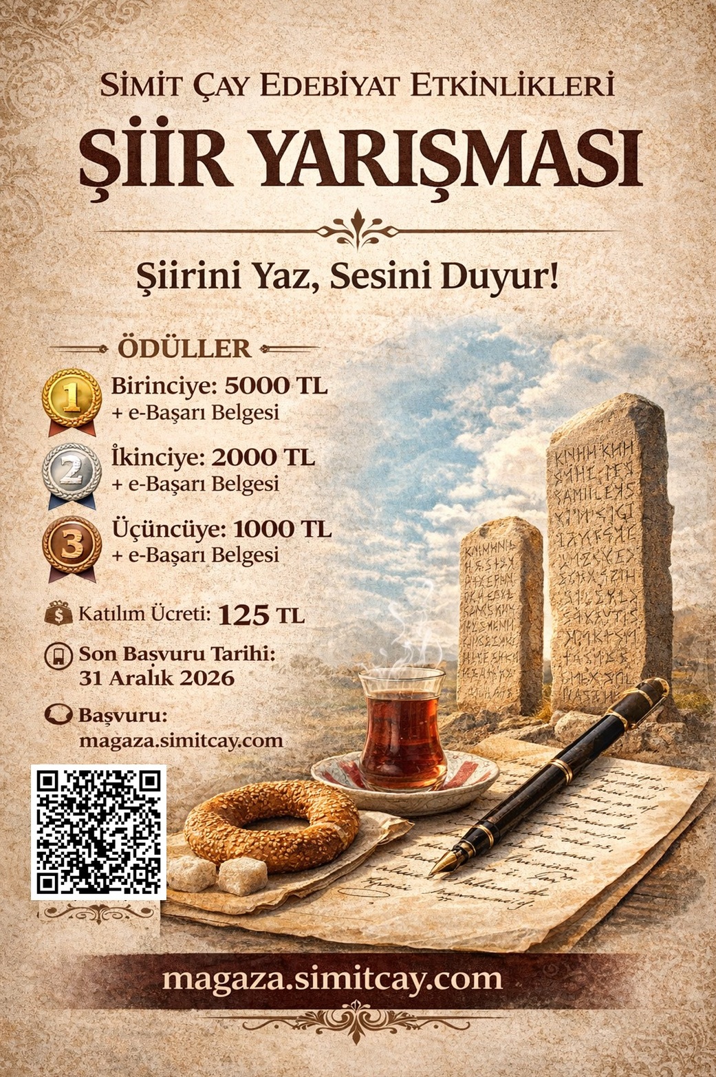 13. Simit Çay Edebiyat Etkinlikleri Ödüllü Şiir Yarışması