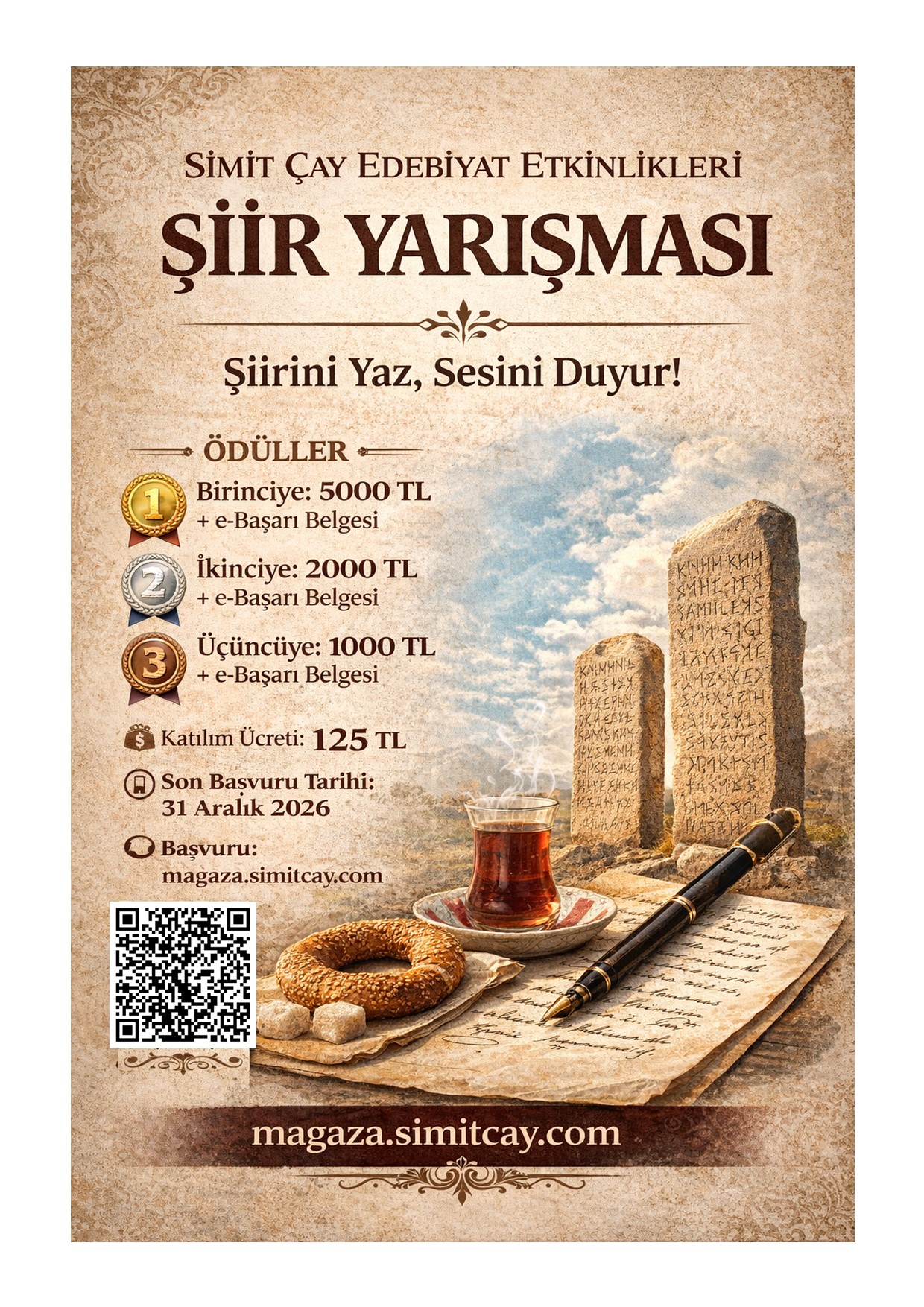 13. Simit Çay Edebiyat Etkinlikleri Ödüllü Şiir Yarışması