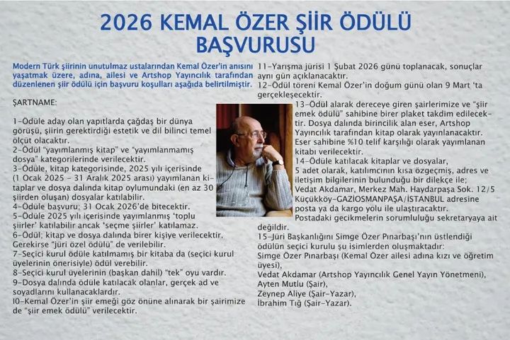 2026 Kemal Özer Şiir Ödülü