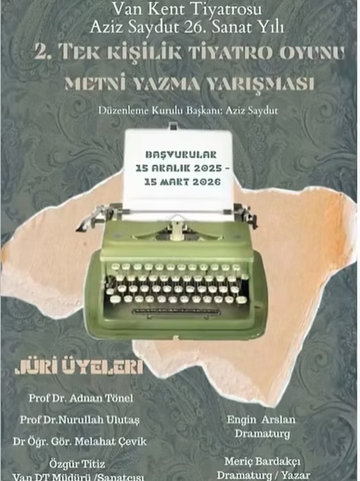 2. Tek Kişilik Tiyatro Oyunu Metni Yazma Yarışması